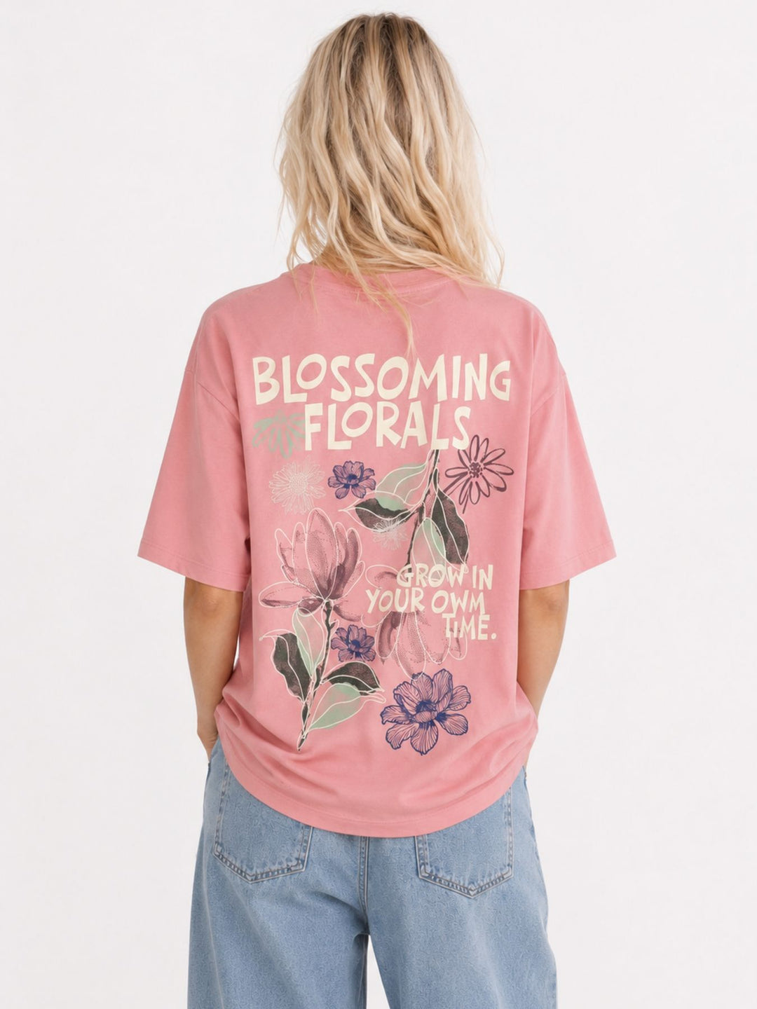 T-Shirt Damen kleiner Brustprint großer Rückenprint