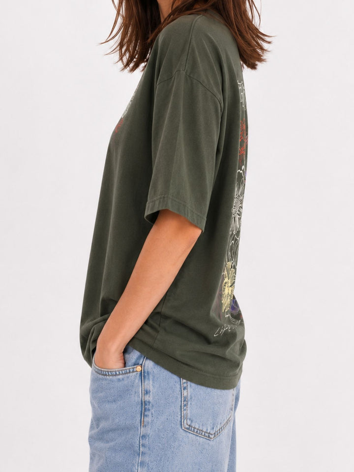 T-Shirt Damen kleiner Brustprint großer Rückenprint