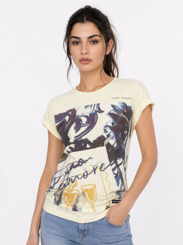 T-Shirt Damen Schlüsselloch Ausschnitt am Rücken