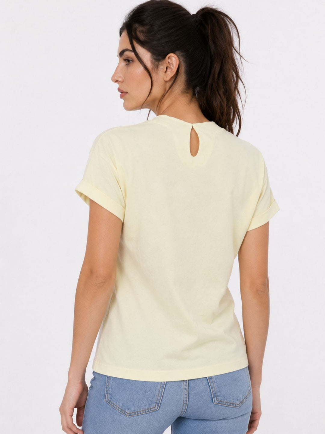 T-Shirt Damen Schlüsselloch Ausschnitt am Rücken
