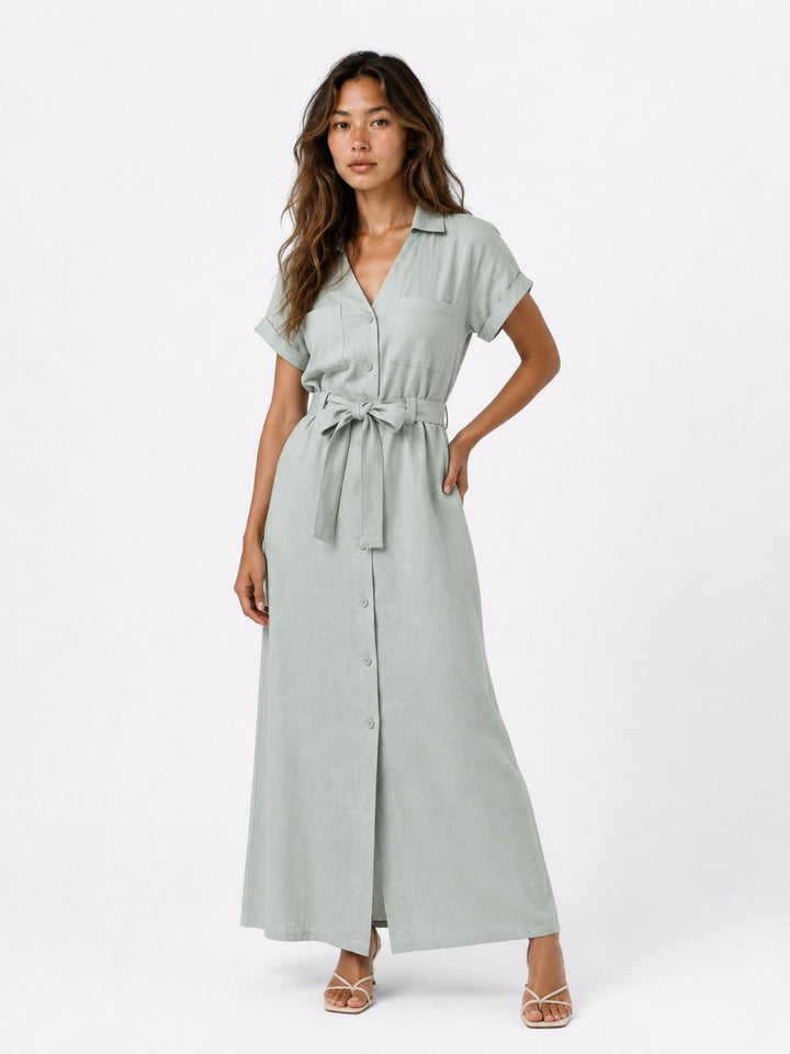 ONLSIESTA SS LIN BL SHIRT DRESS PNT Abyss