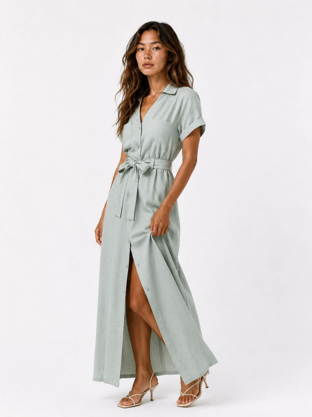 ONLSIESTA SS LIN BL SHIRT DRESS PNT Abyss