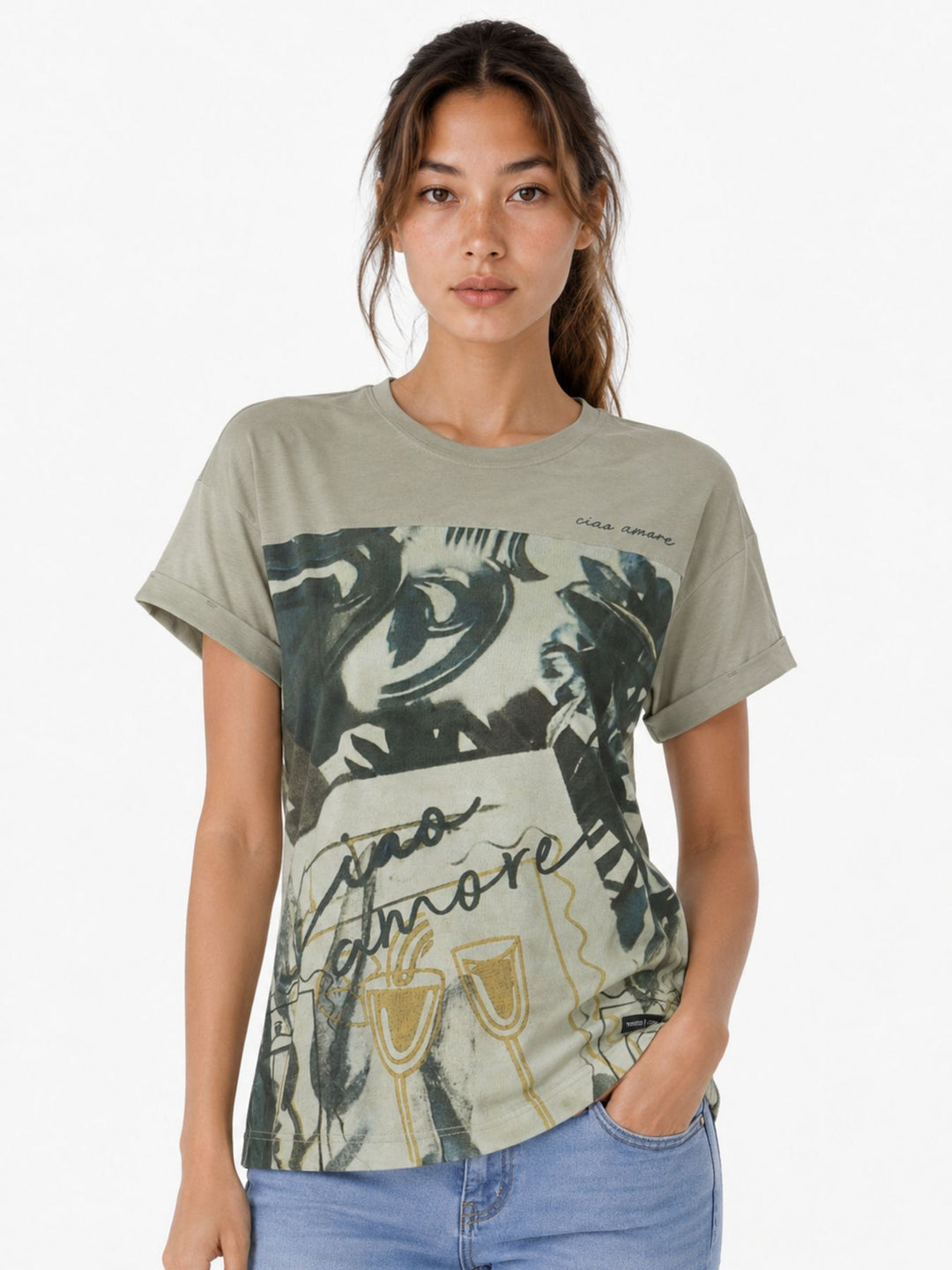 T-Shirt Damen Schlüsselloch Ausschnitt am Rücken