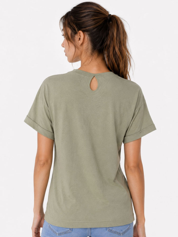 T-Shirt Damen Schlüsselloch Ausschnitt am Rücken