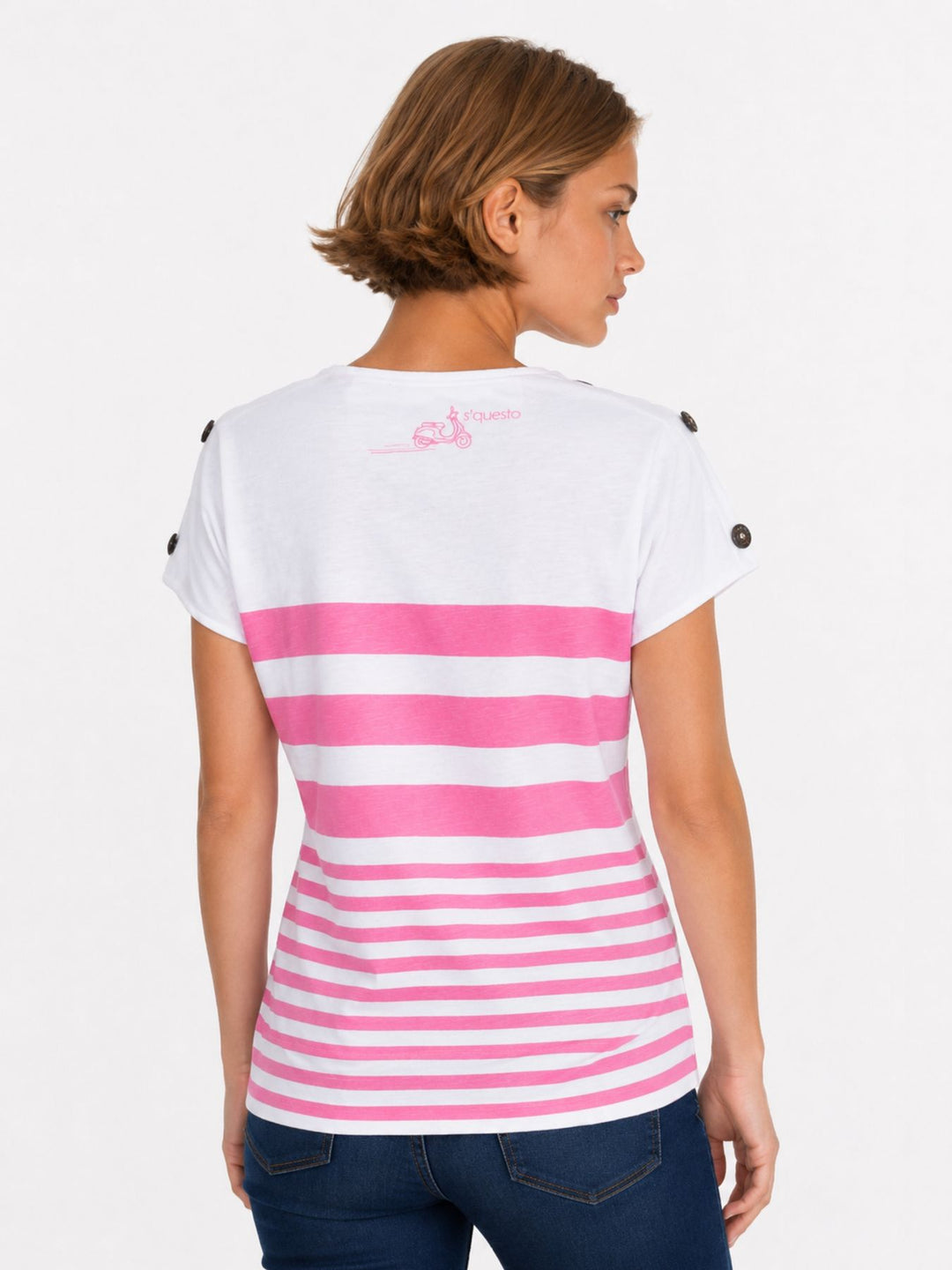T-Shirt Damen maritimer Look Lettering-Elemente