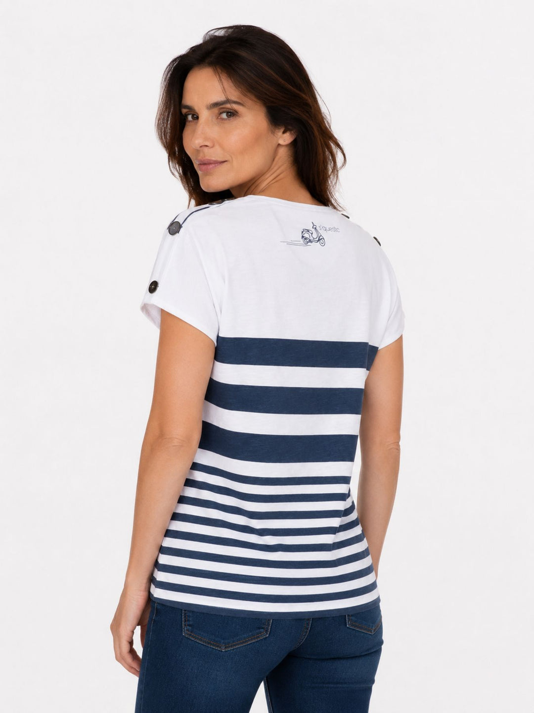 T-Shirt Damen maritimer Look Lettering-Elemente