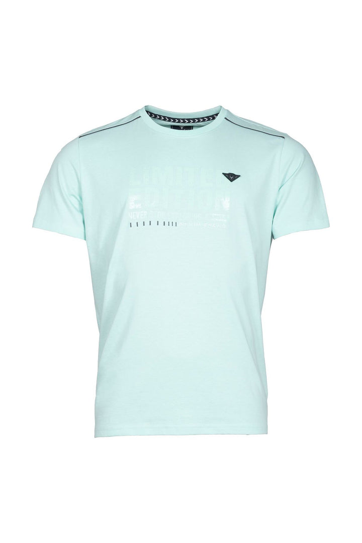 T-Shirt Herren gummierter Frontdruck Farbakzente