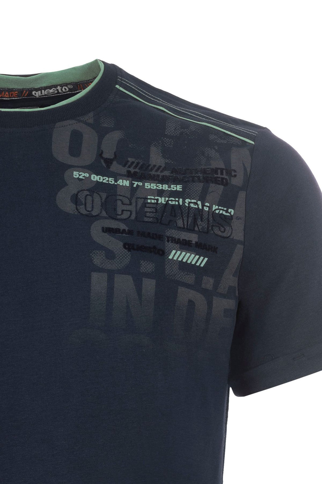 T-Shirt Herren Brustprint Schulterprint