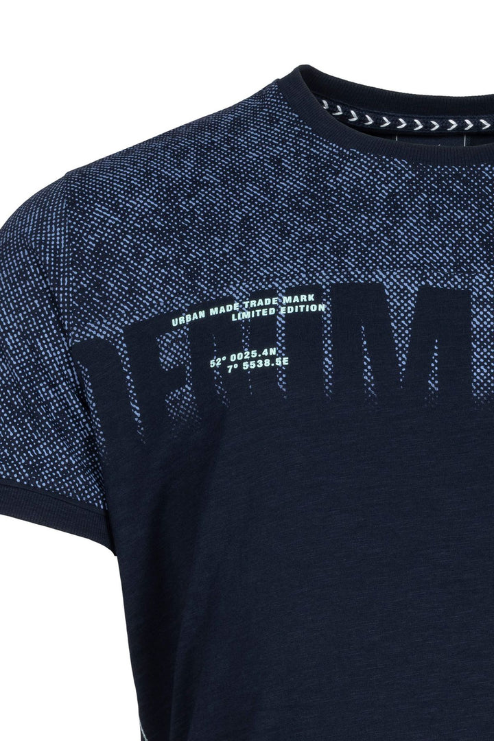 T-Shirt Herren bedruckte Schulter- und Ärmelpartie