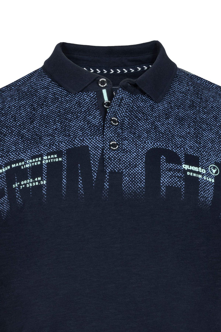 Poloshirt Herren Brustprint Lettering