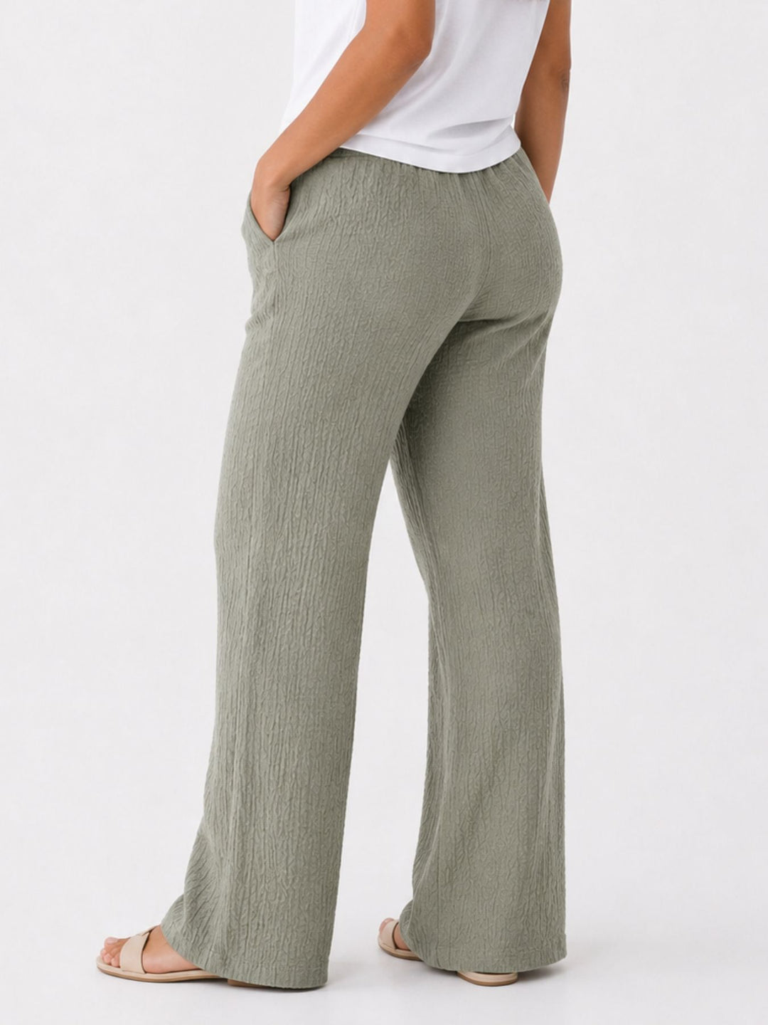 Hose Damen Crinkle Optik Stretch
