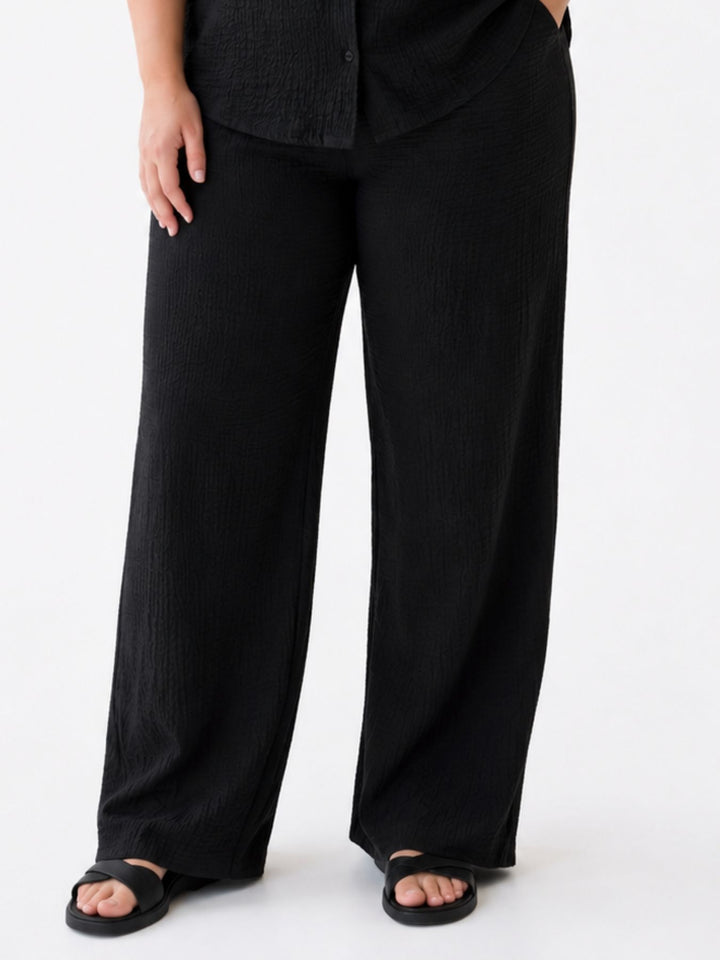 Hose Damen Crinkle Optik Stretch