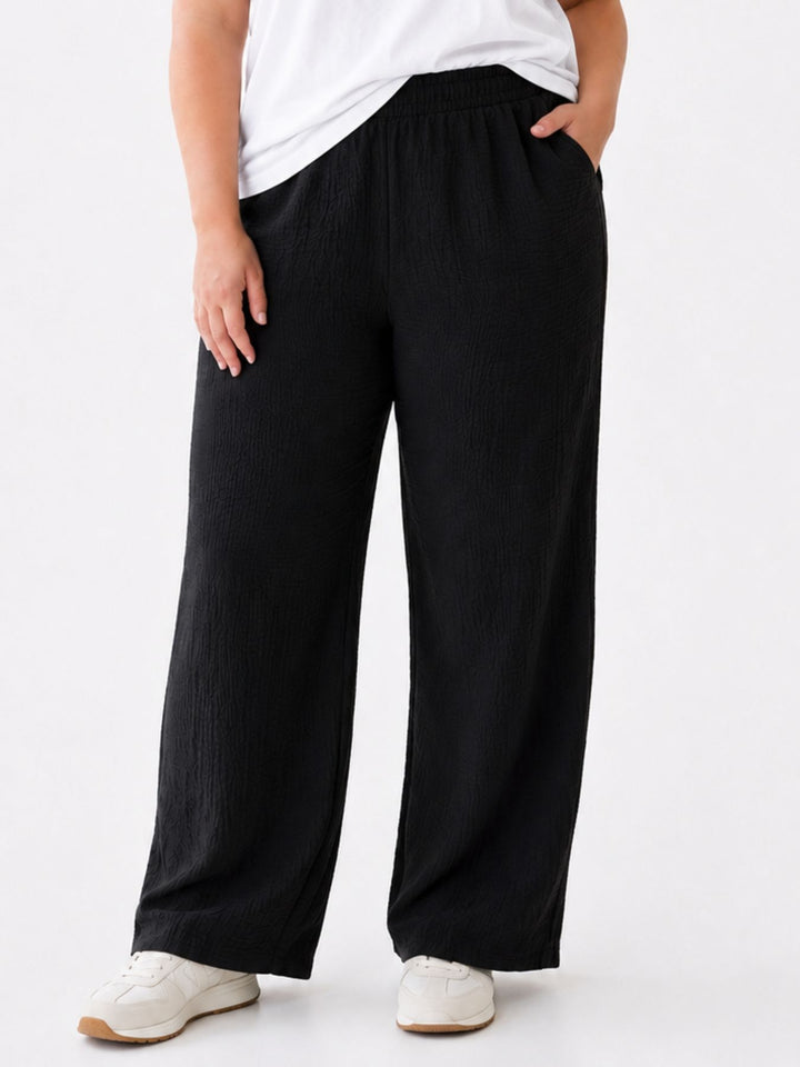 Hose Damen Crinkle Optik Stretch