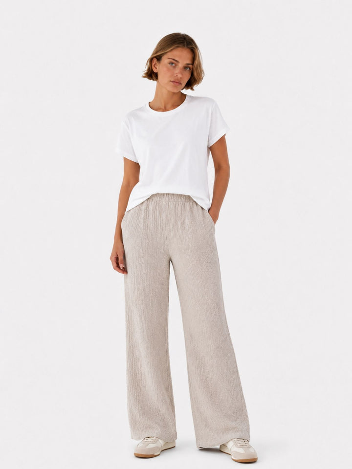 Hose Damen Crinkle Optik Stretch
