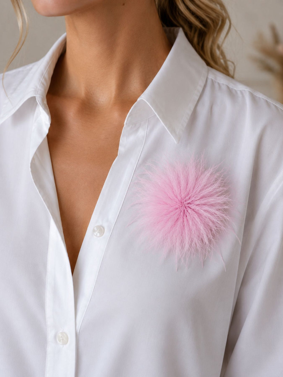 Federblüte Haarclip und Brosche