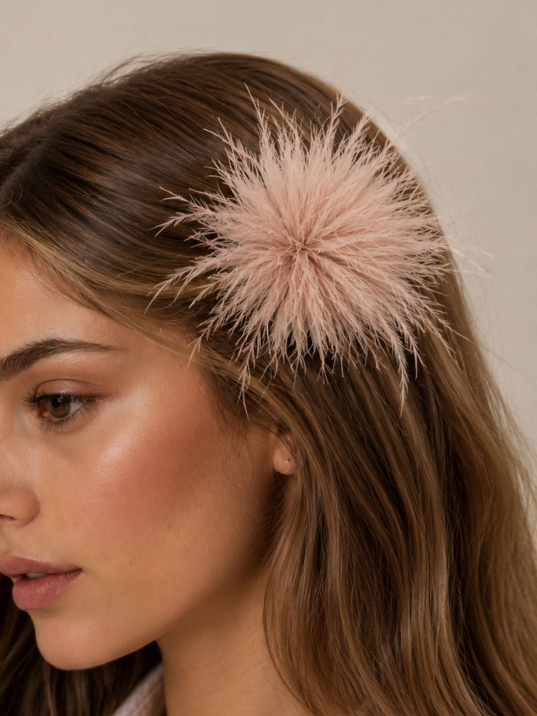 Federblüte Haarclip und Brosche