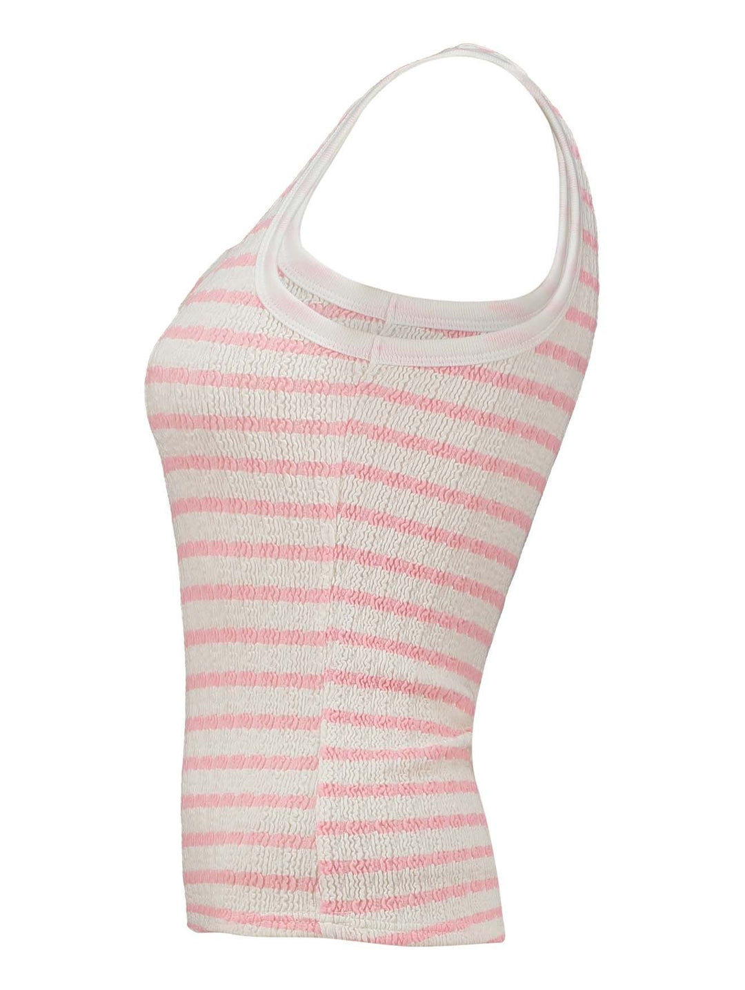 Top Damen Crinkle SL C TP Be44a pink stripe