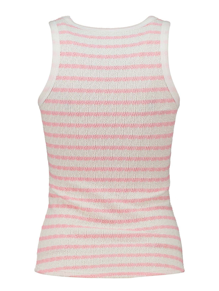 Top Damen Crinkle SL C TP Be44a pink stripe