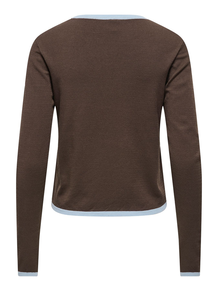ONLCONTA LS DETAIL O-NECK CC KNT Cashmere Blue/Bracken