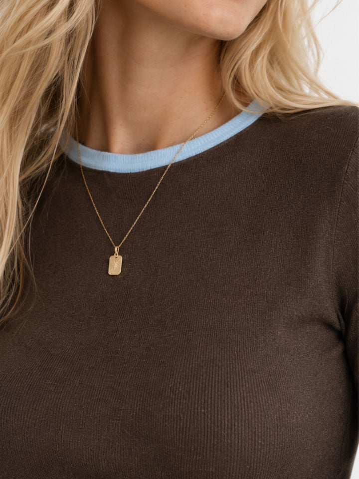 ONLCONTA LS DETAIL O-NECK CC KNT Cashmere Blue/Bracken