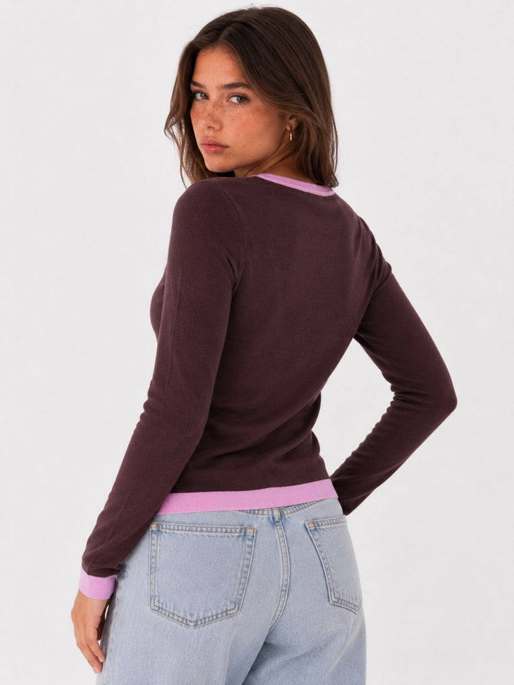 ONLCONTA LS O-NECK CARDIGAN CC KNT Phalaenopsis/Fudge