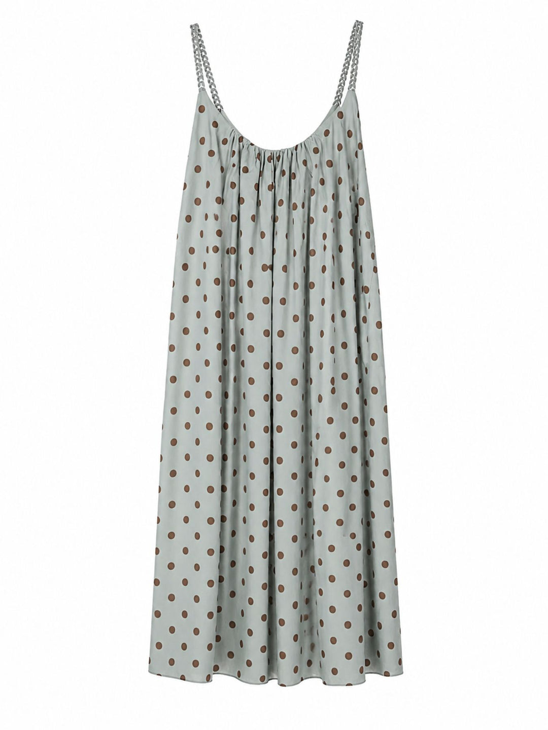 Kleid Midi schmale gelochtene Träger APO Punkte