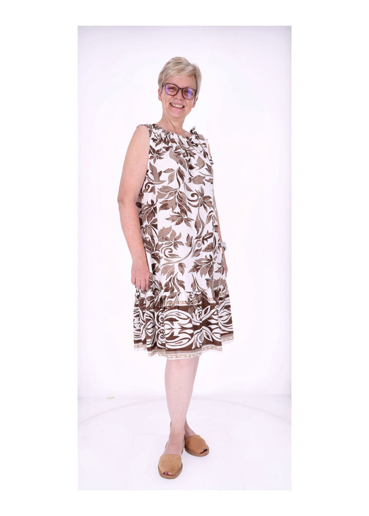 Kleid ohne Arm AOP Blätter
