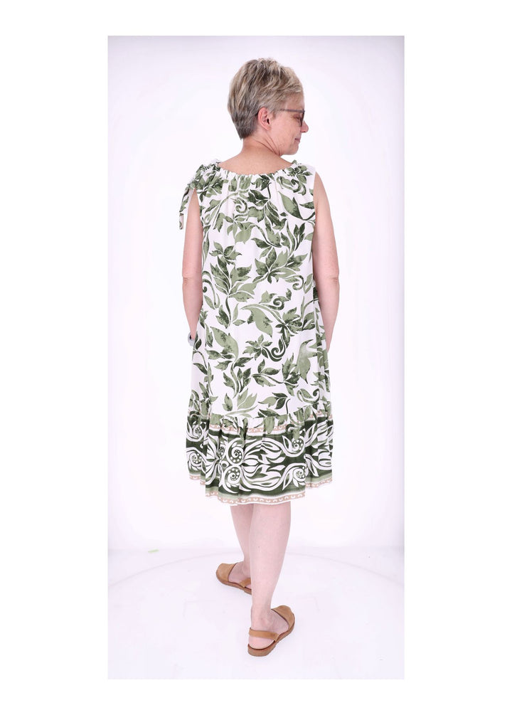 Kleid ohne Arm AOP Blätter