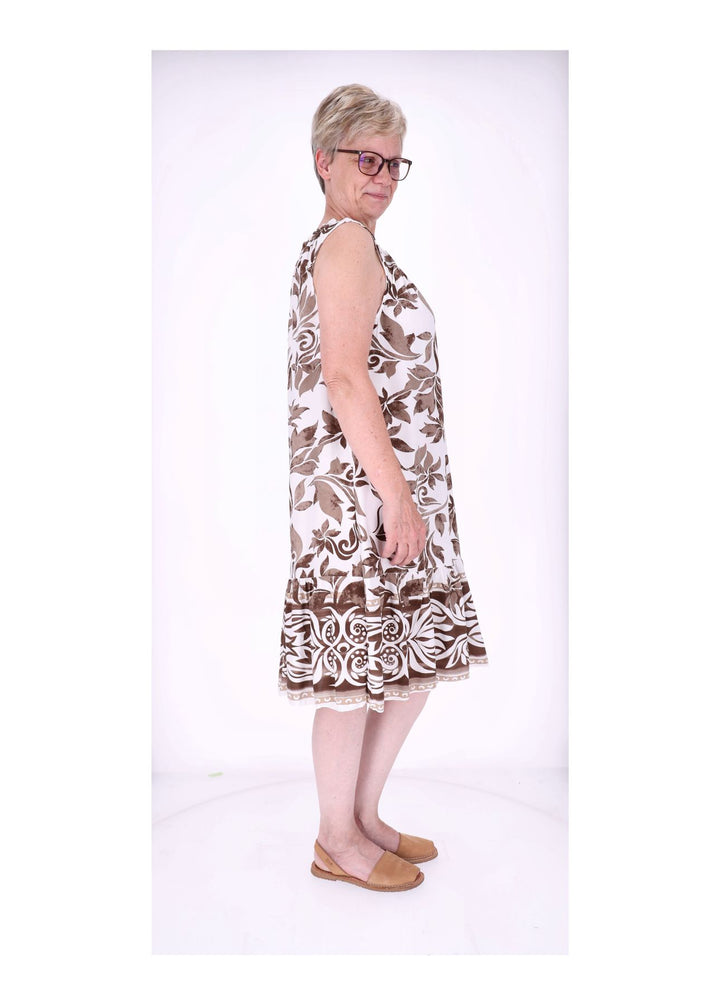 Kleid ohne Arm AOP Blätter