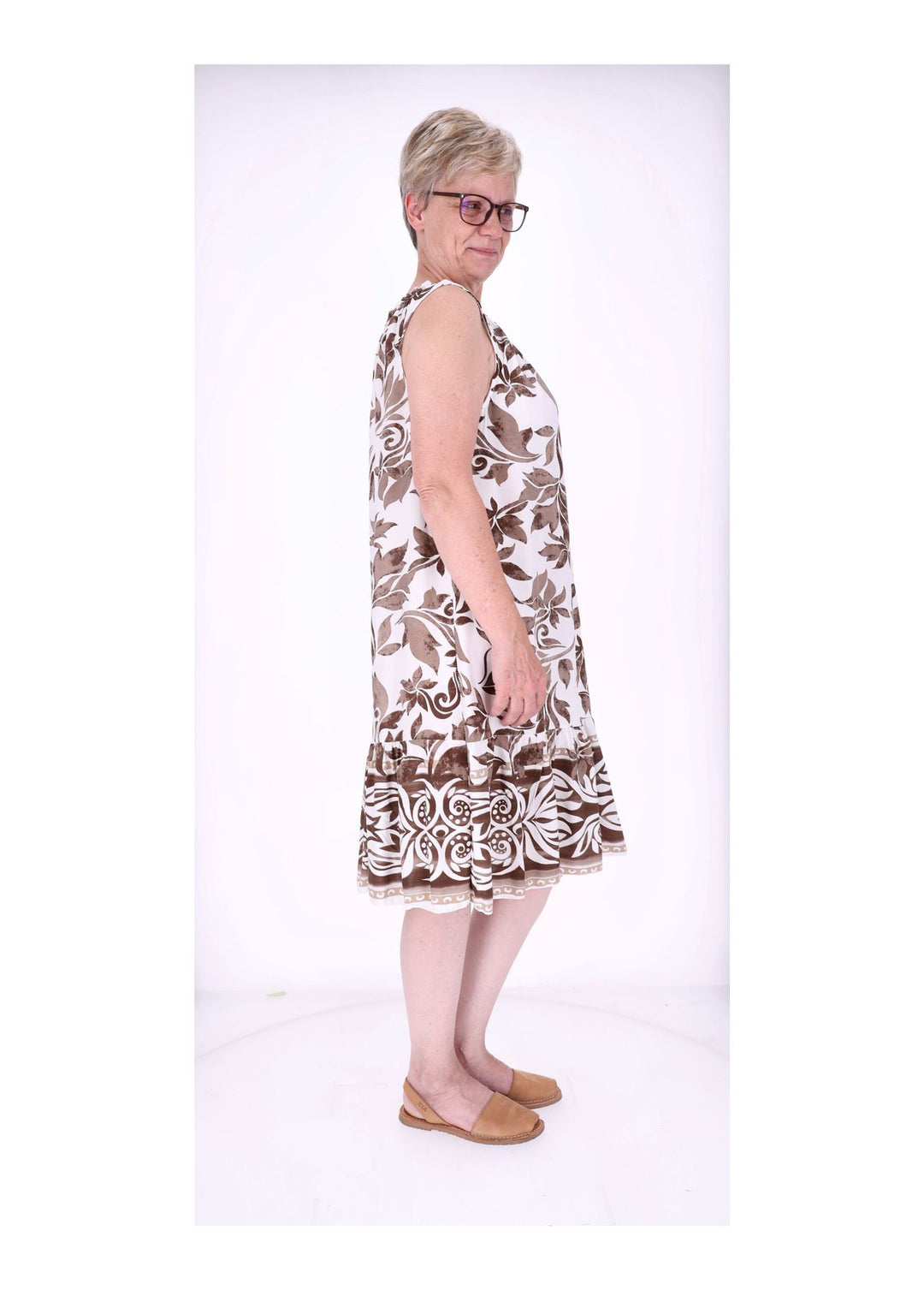 Kleid ohne Arm AOP Blätter