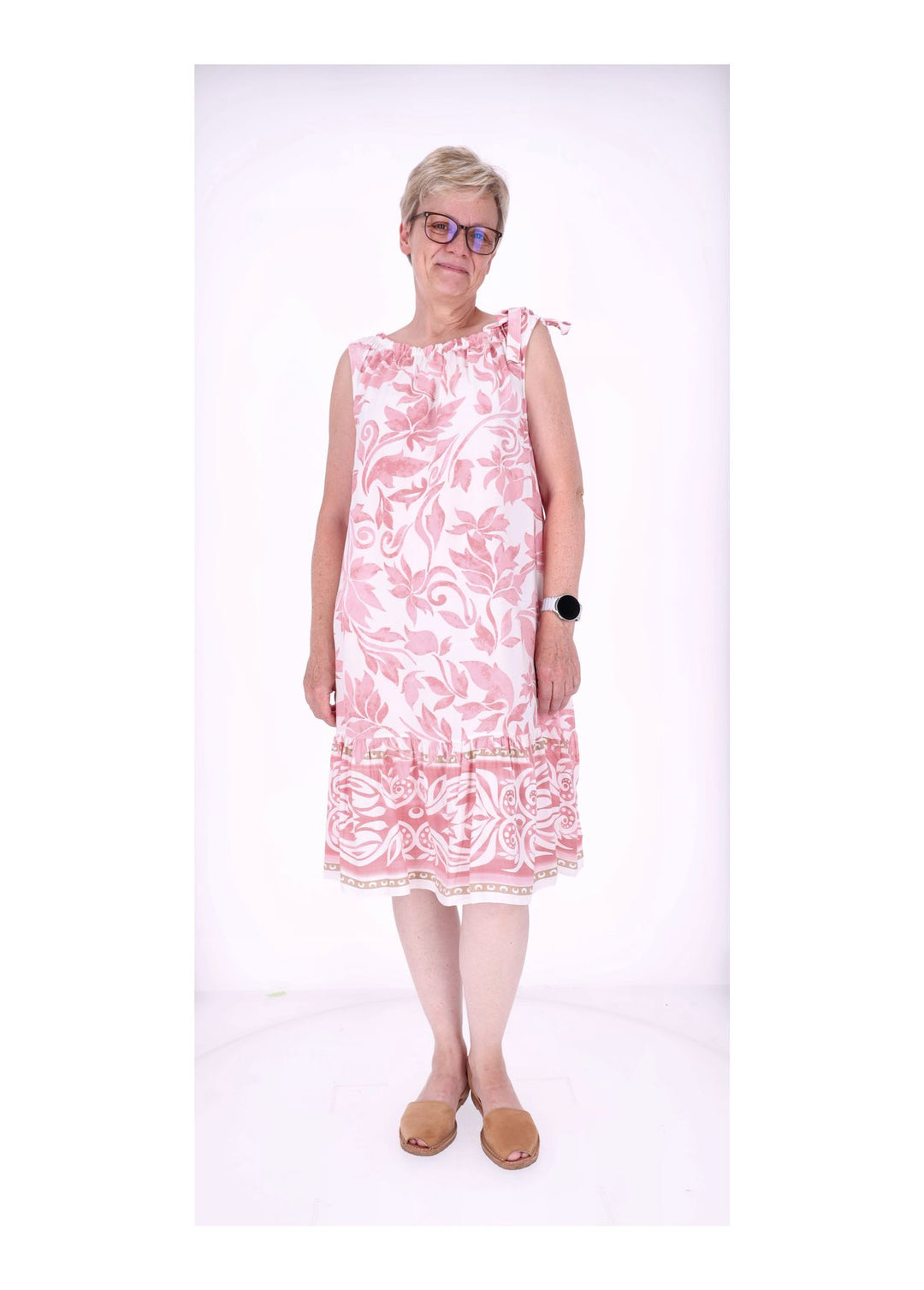 Kleid ohne Arm AOP Blätter