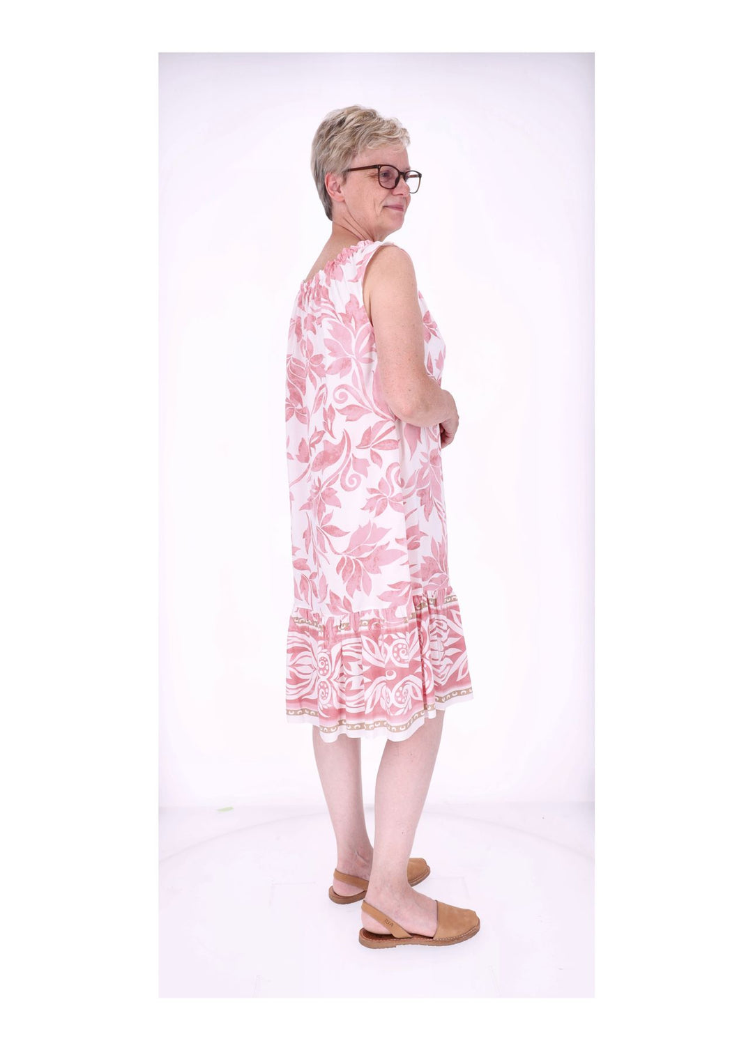 Kleid ohne Arm AOP Blätter