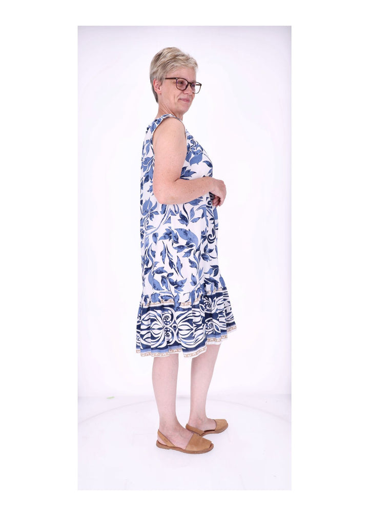Kleid ohne Arm AOP Blätter