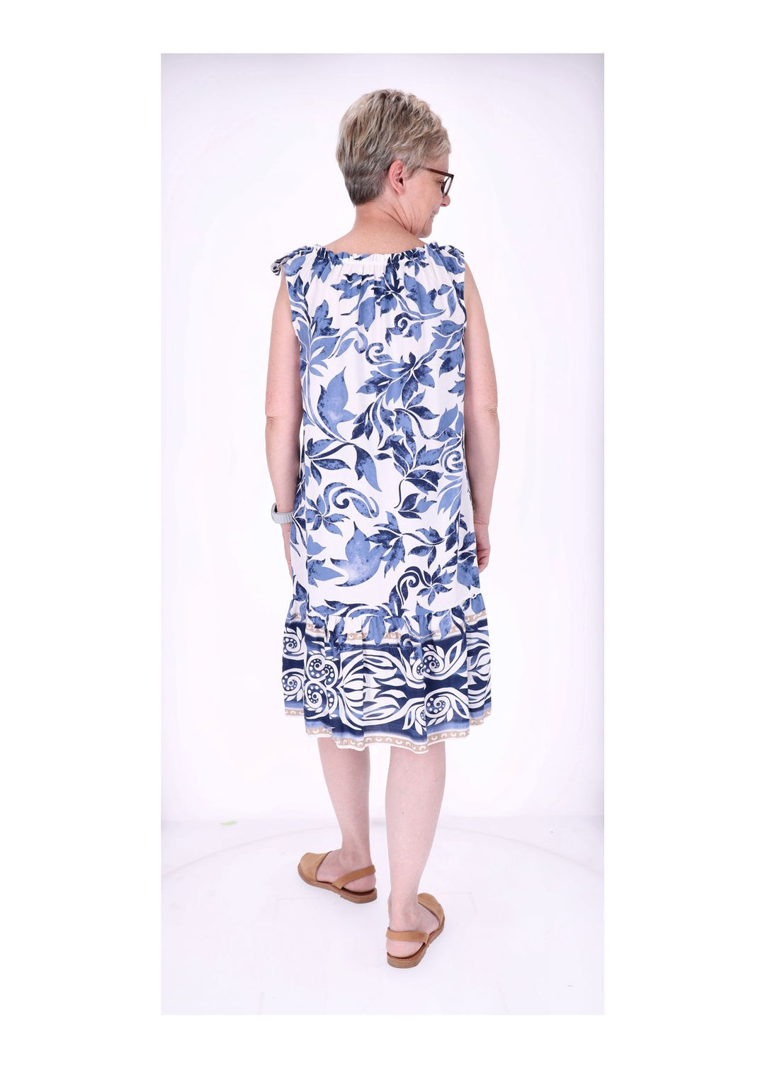 Kleid ohne Arm AOP Blätter