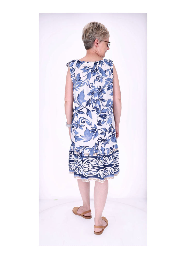 Kleid ohne Arm AOP Blätter