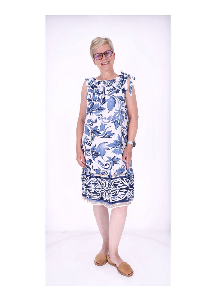 Kleid ohne Arm AOP Blätter