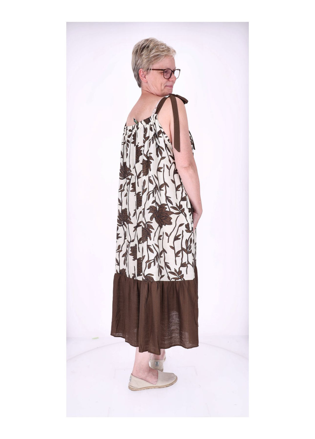 Kleid Träger zum binden AOP Rosen