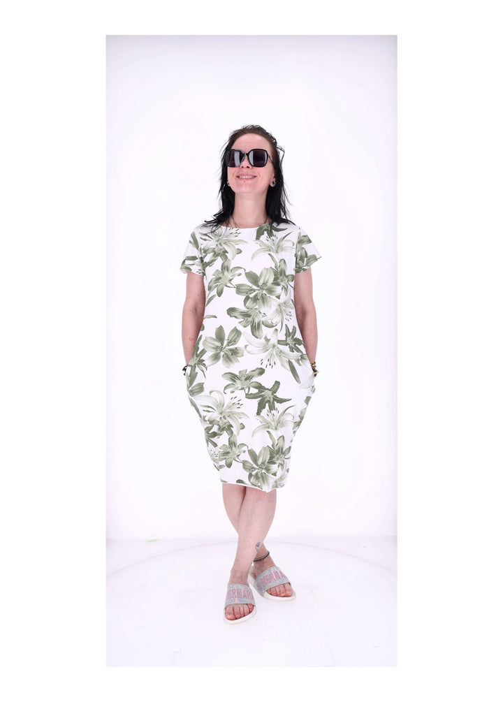 T-Shirt Kleid mit Taschen AOP