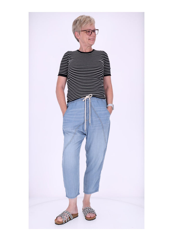 T-Shirt Damen Feinstrick Ringel