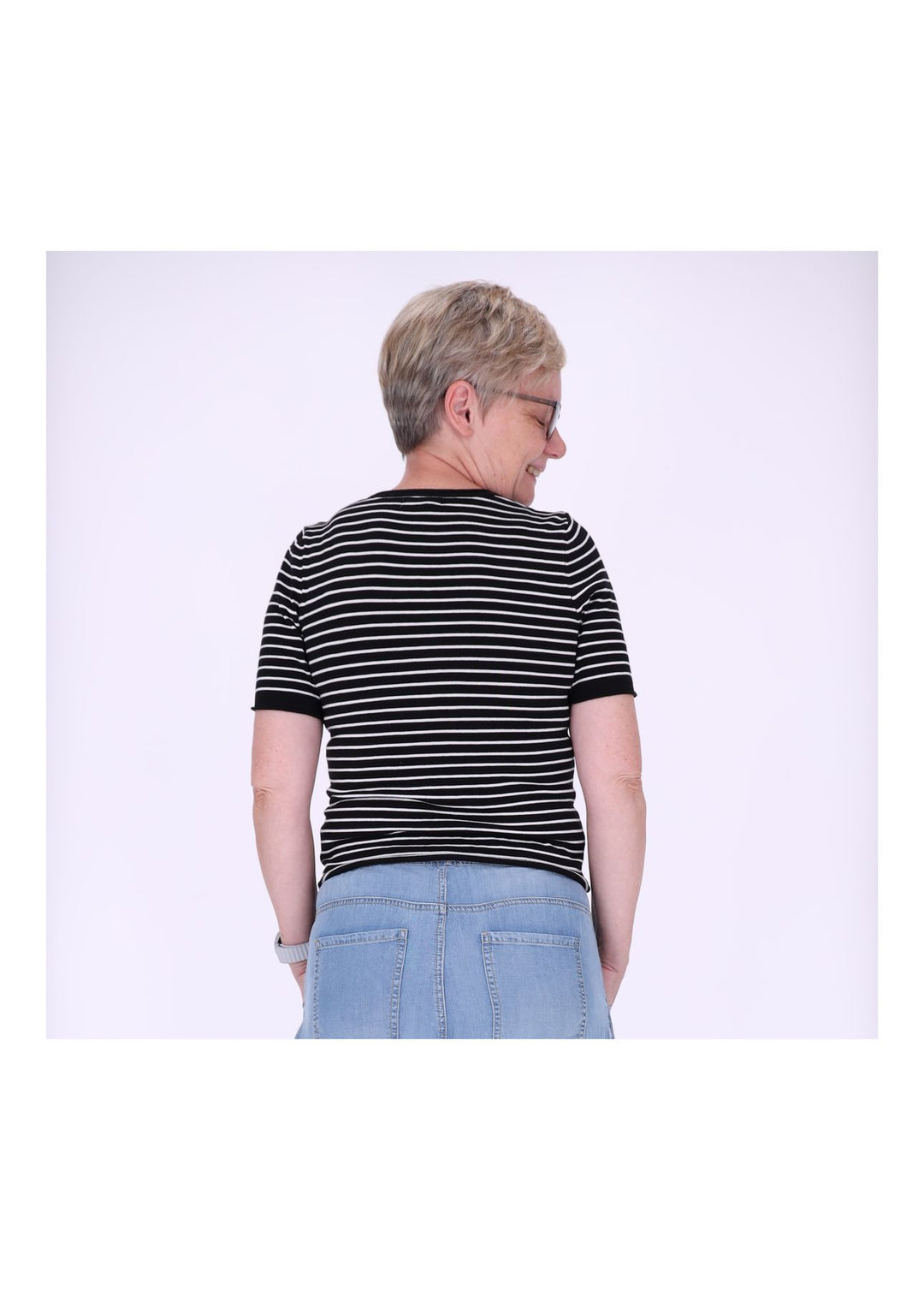 T-Shirt Damen Feinstrick Ringel