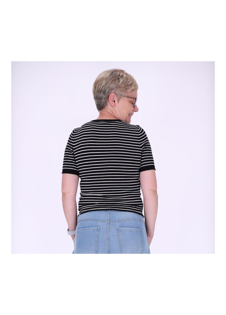 T-Shirt Damen Feinstrick Ringel