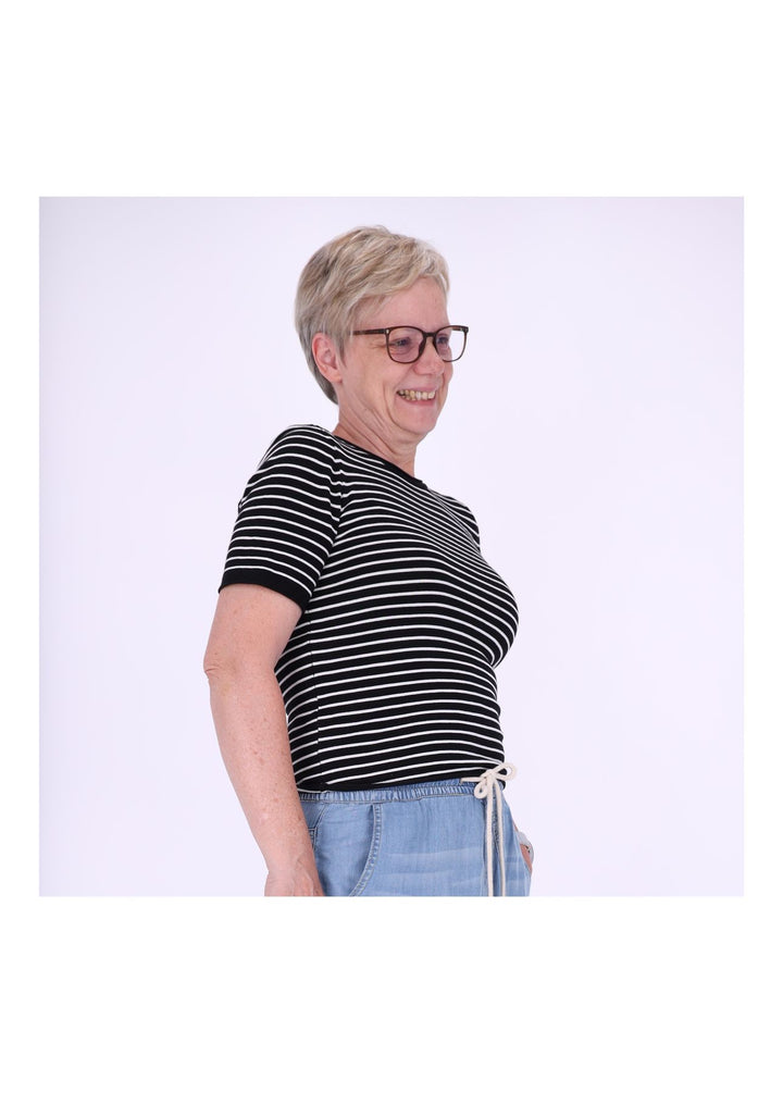 T-Shirt Damen Feinstrick Ringel