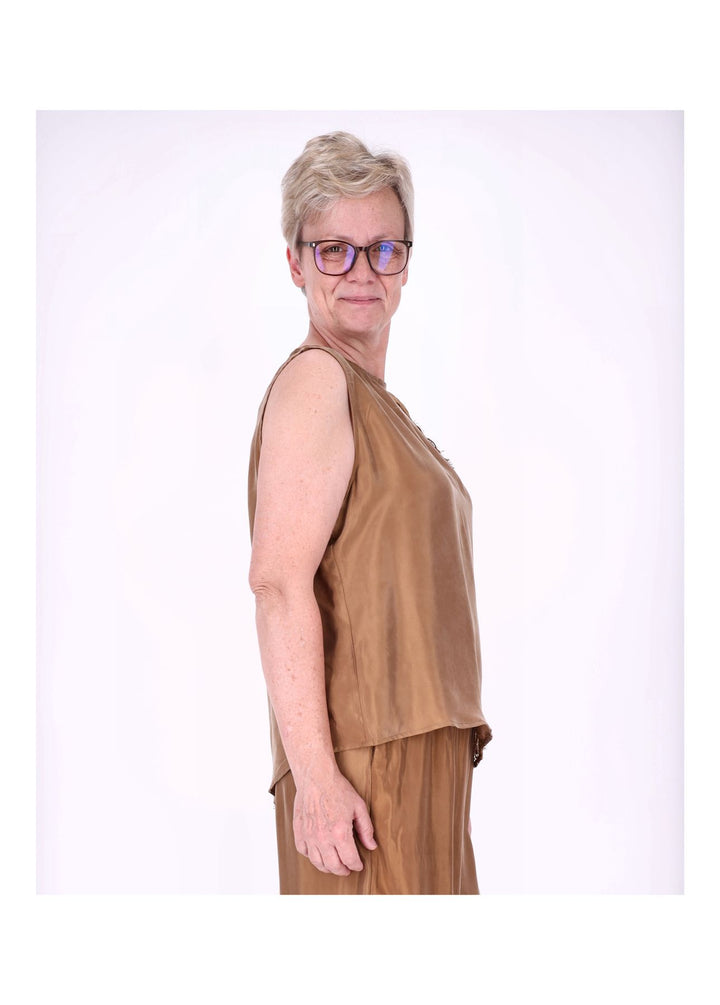 Top Damen Lingerie Asymetrisch Spitze am Saum und Arm