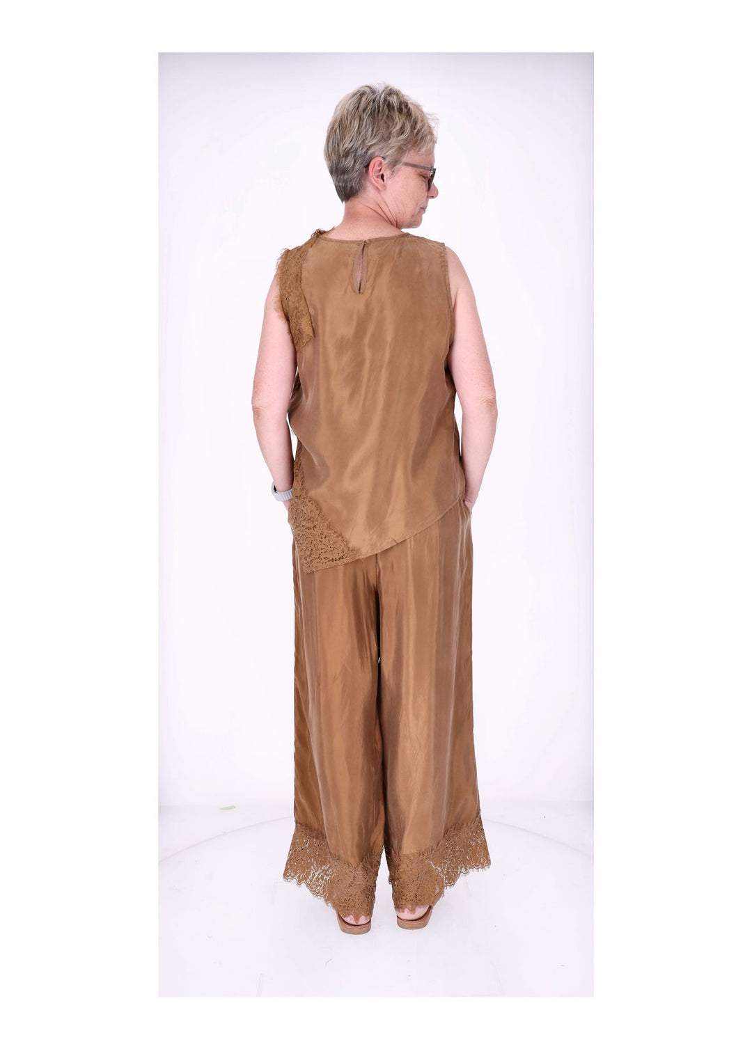 Hose Damen Lingerie Spitze am Saum