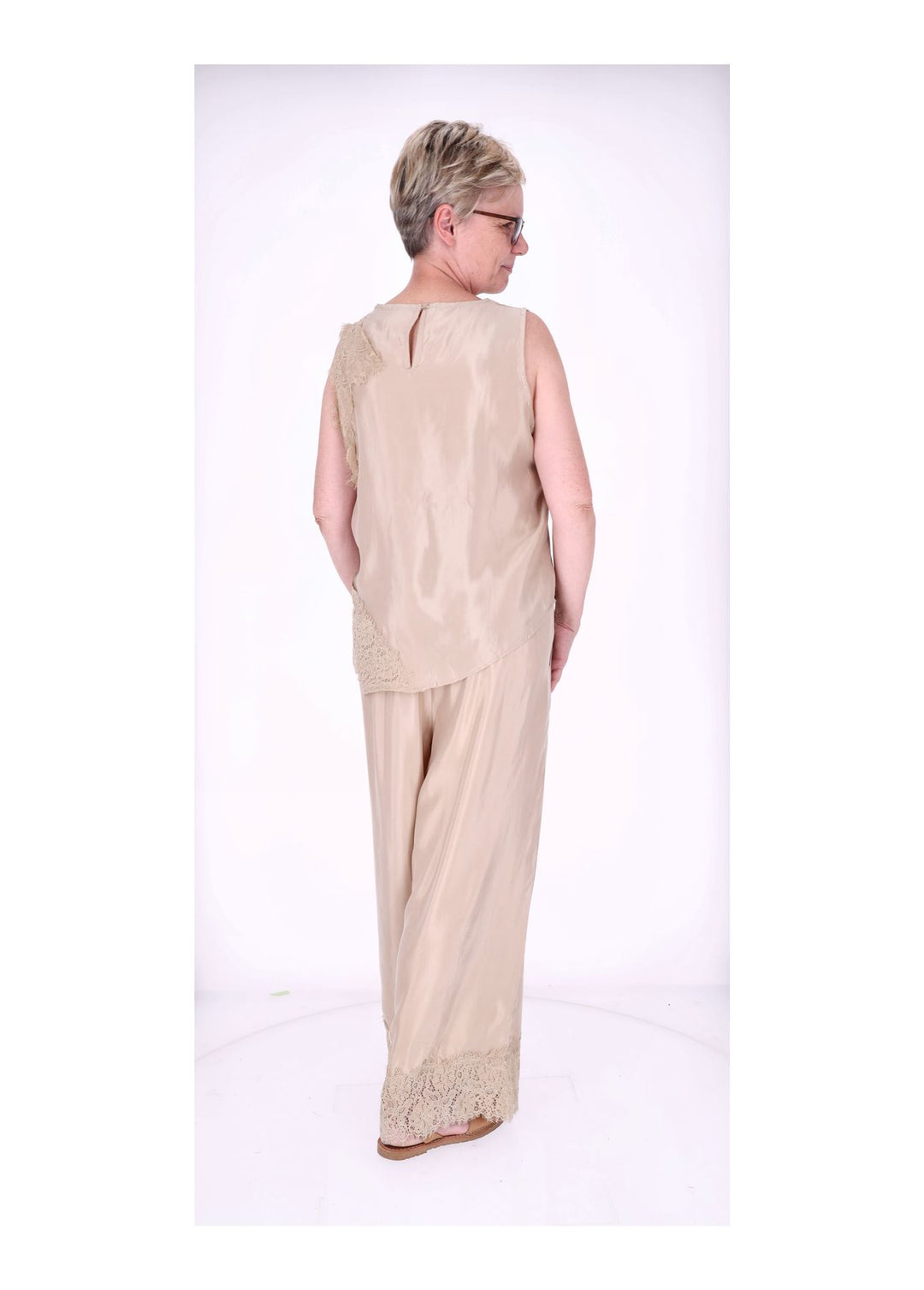 Hose Damen Lingerie Spitze am Saum
