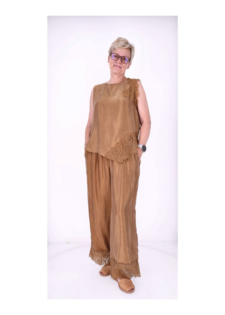 Hose Damen Lingerie Spitze am Saum