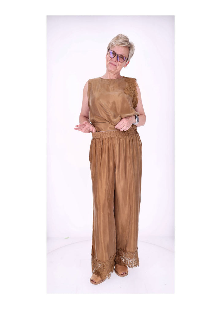 Hose Damen Lingerie Spitze am Saum