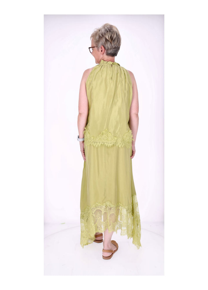 Rock Midi Lingerie Spitze am Saum Gummizug