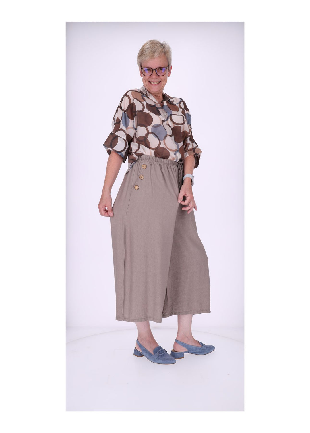 Culotte Damen Knöpfe an Tasche