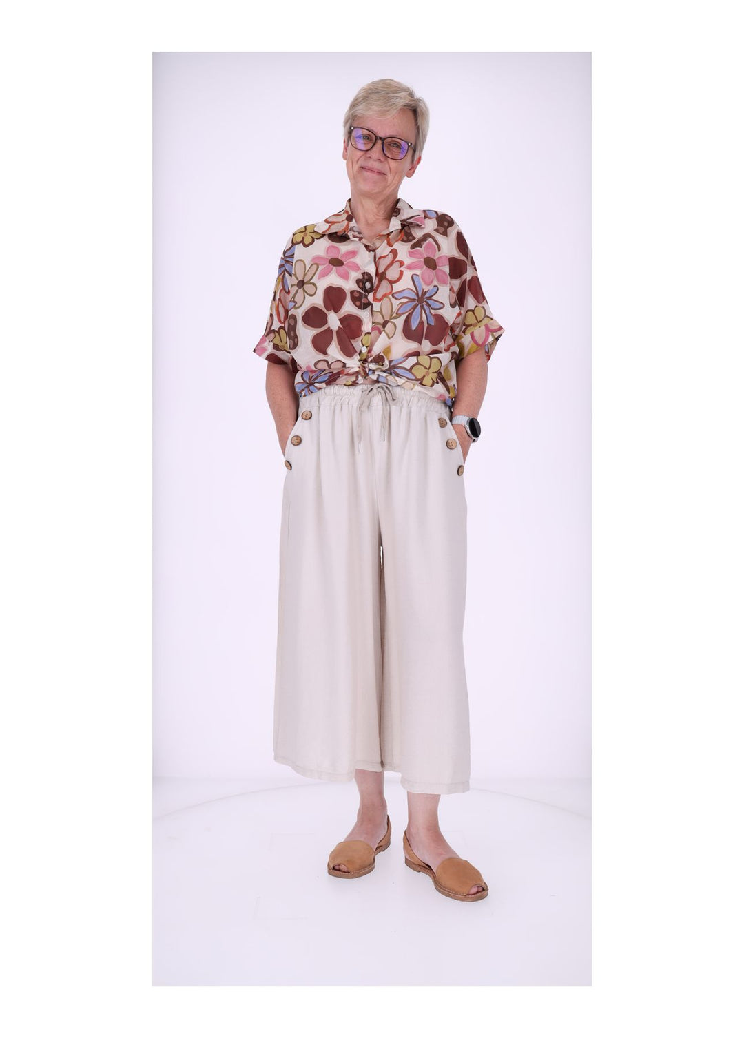 Culotte Damen Knöpfe an Tasche